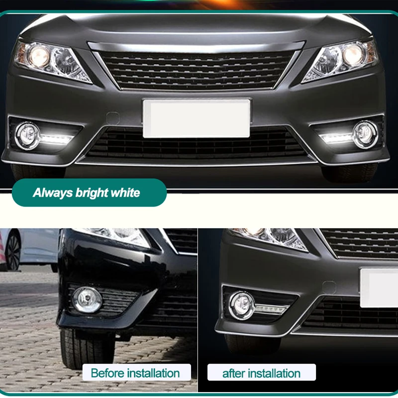Hlxg 6 светодиодный дневный светильник DRL для Toyota Camry 2011 2012 2013 2014 12 В Автомобильный