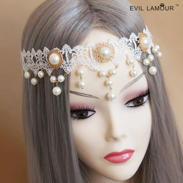 

Princess lolita jewelry Bride pearl lace belt accessories hair band hair rope hair bands tousheng hair accessory FD-17