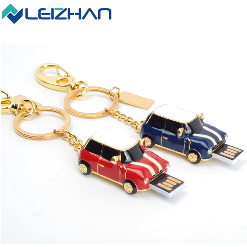 LEIZHAN Metal Car USB Flash Drive 2.0 Mini Cooper Pen 4GB Disk 8GB Memory Stick 16GB U Pendrive 32G Storage | Компьютеры и офис