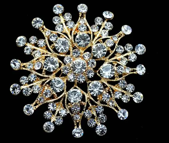 

2.2" Clear Rhinestone Crystal Brooch Women Free Shipping