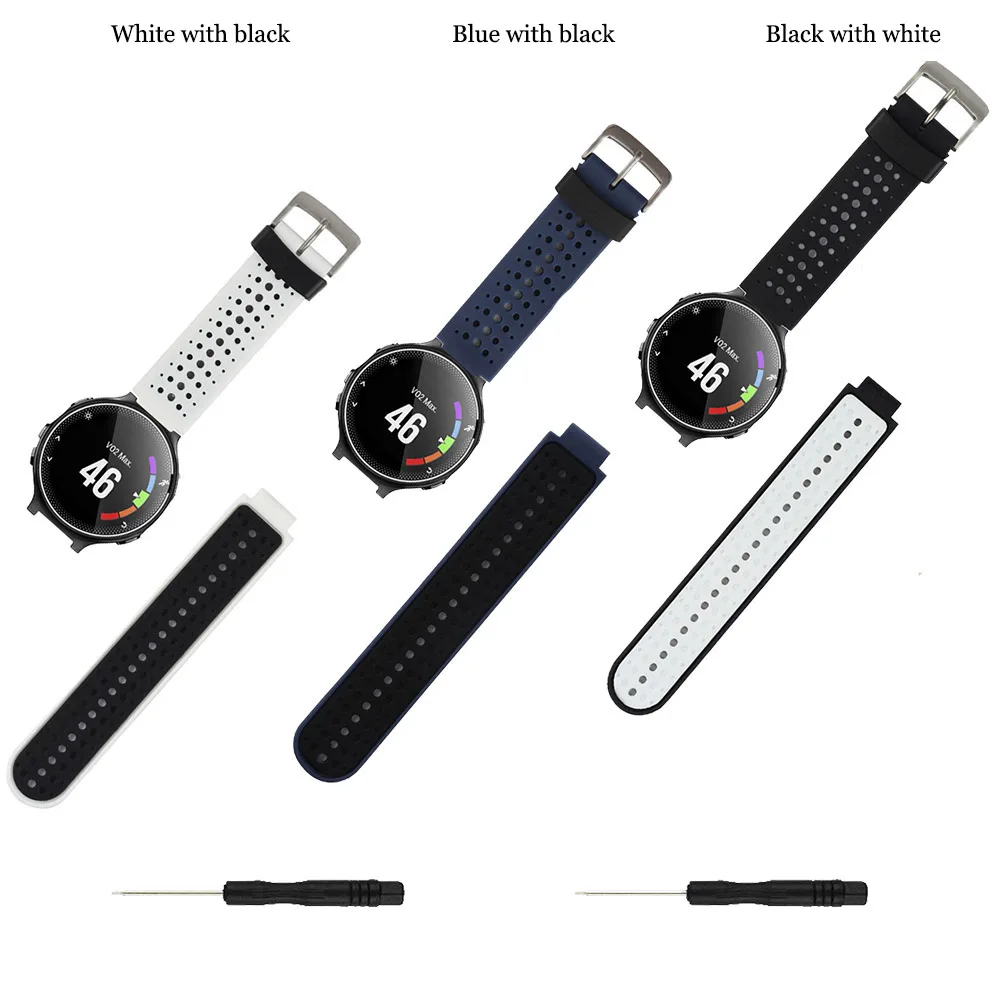 A 3 шт. в лоте; силиконовый ремешок для смарт-часов для Garmin Forerunner 220/230/235/620/630/735XT аксессуар замена из разноцветных резиновых полосок - Цвет: A