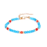 4mm pink blue bead stone bracelet man fashion women gift for beautiful beads