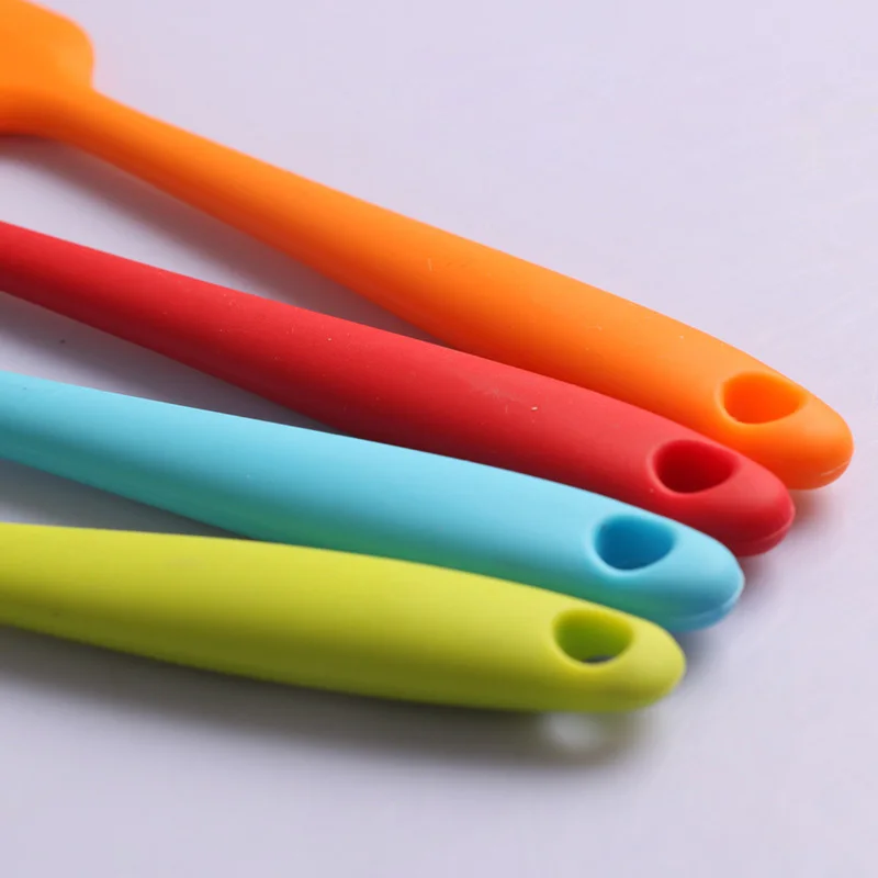 One-piece Silicone Small Scraper Cake Trowel Baking Butter Scraping Utensils Kitchen Tools DIY Cake Baking 4 Color