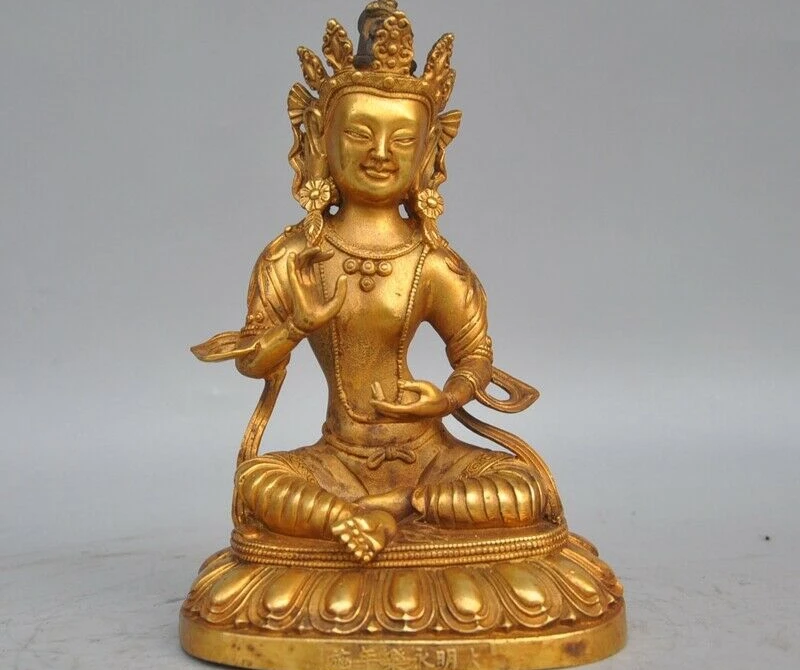 8 &quotТибетский буддизм бронзовый позолоченный зеленый Tara Kwan yin гуаньин статуя