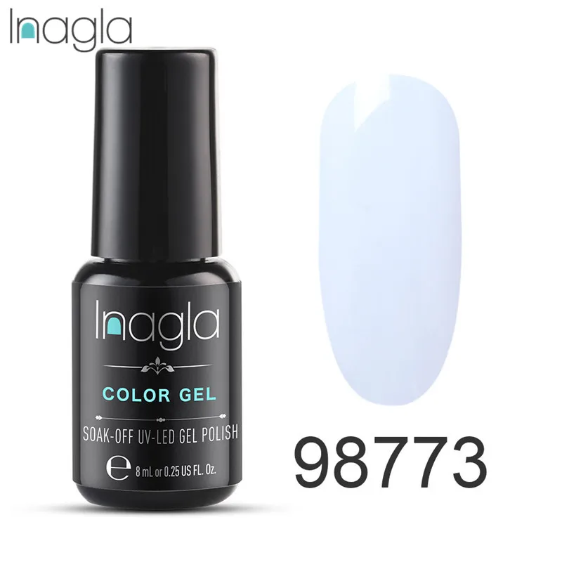 Лак для ногтей Inagla белый и черный Гель лак долговечный Светодиодный УФ
