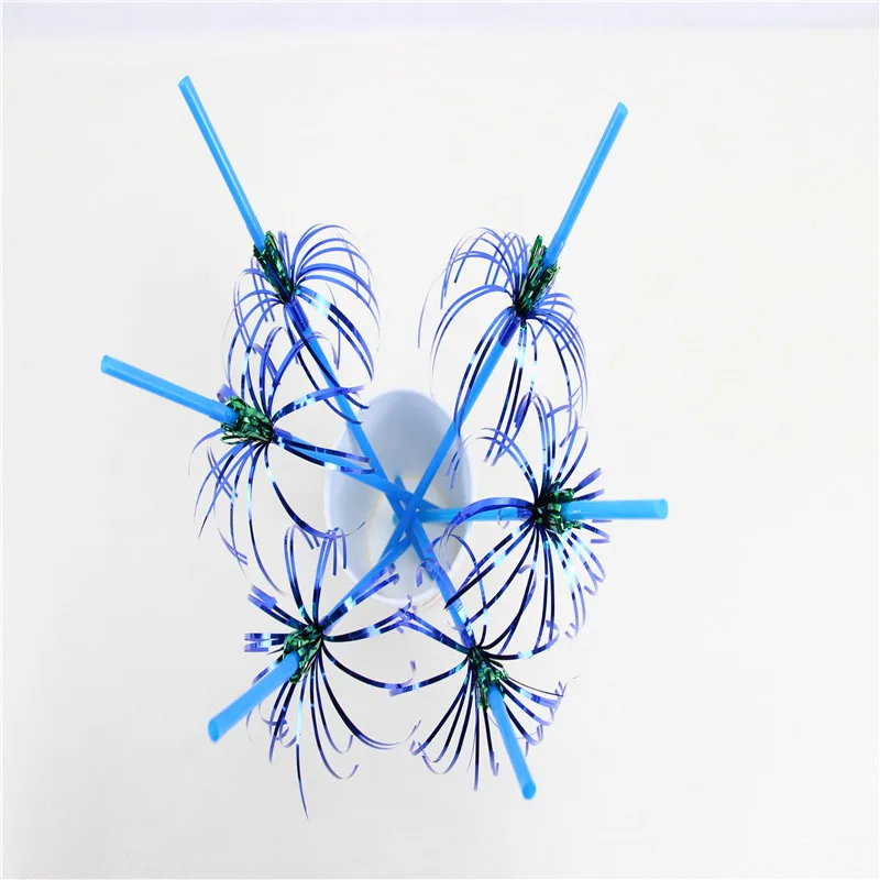 10 packs of tin foil pendant blue straws party decoration cocktail drink straw | Дом и сад
