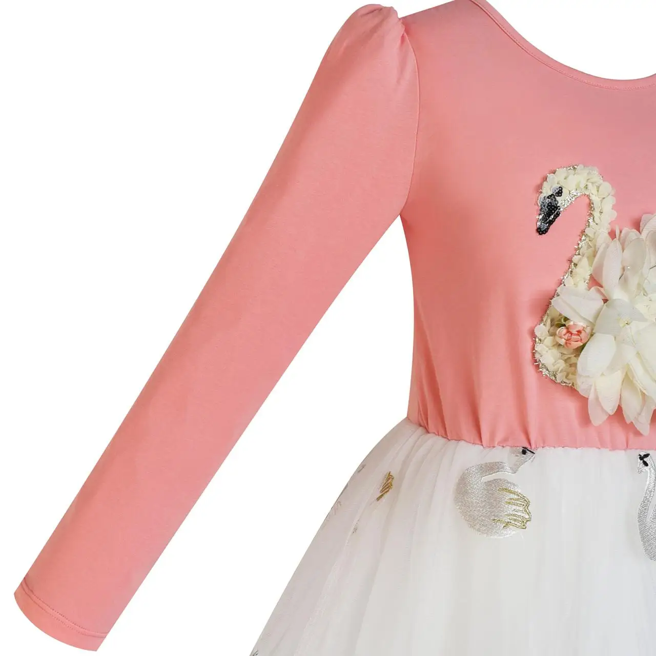 Sunny Fashion платья для девочек новогодние костюмы Румянец Розовый Длинный рукав