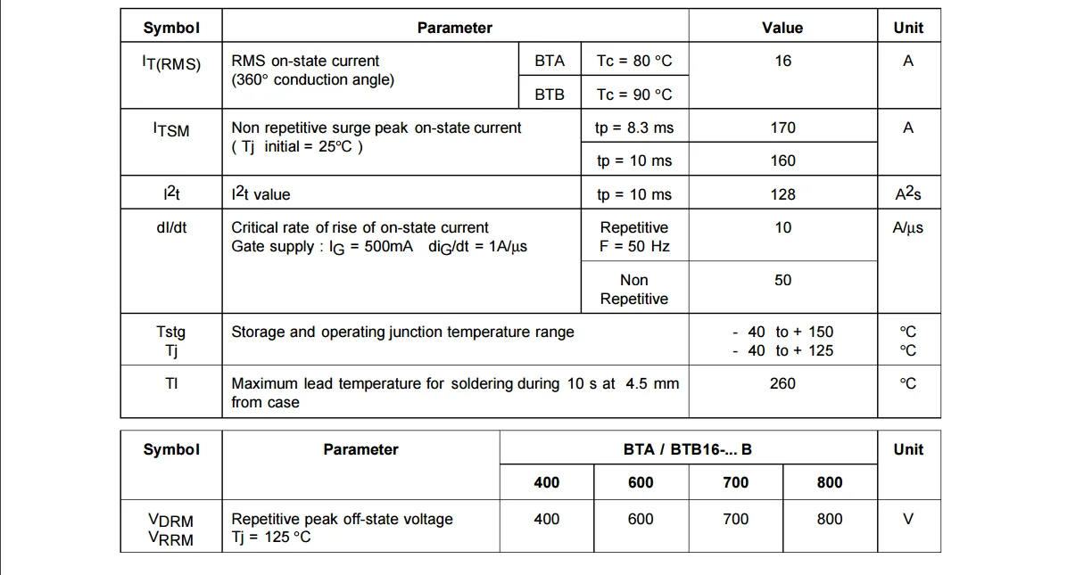 10 шт. BTA16-600B-220 BTA16-600 TO220 BTA16 600V 16A симисторов и