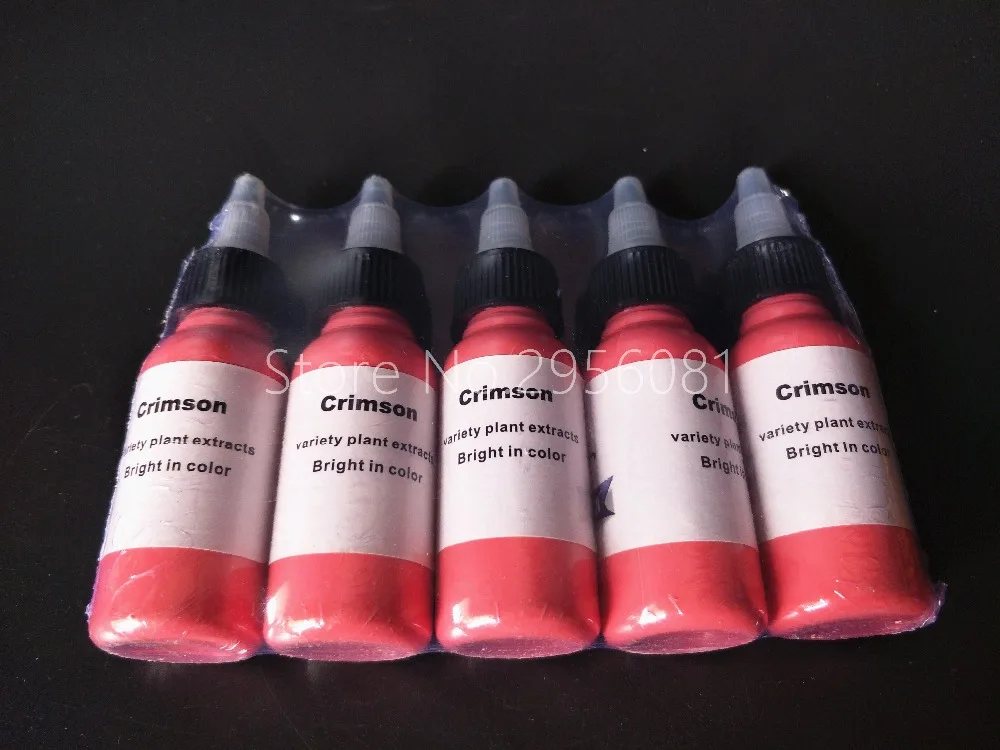 

5pcs crimson colors tattoo ink permanent makeup pigment 30ml/bottle(1OZ) tattoo paint set for body tattooing