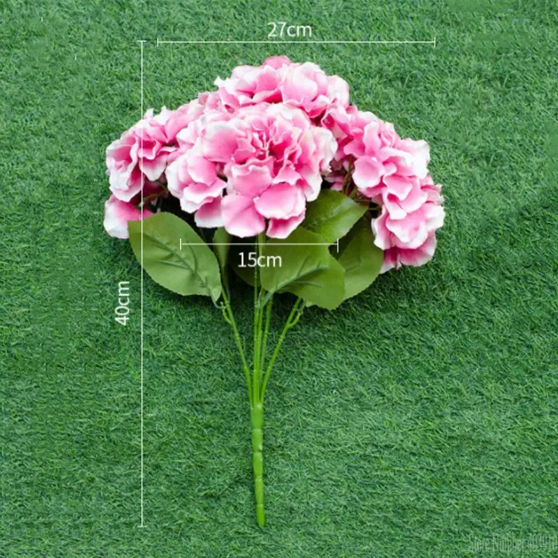 

5 Heads Artificial Flower Titus Hydrangea Silk Flower Bouquet For Wedding Decoration Home Garden Party Birthday Decor