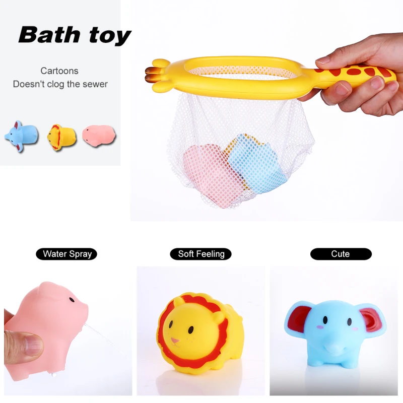 Ванны игрушки для детей Детские ванной Сожмите звучащие Dabbling милые слон воды