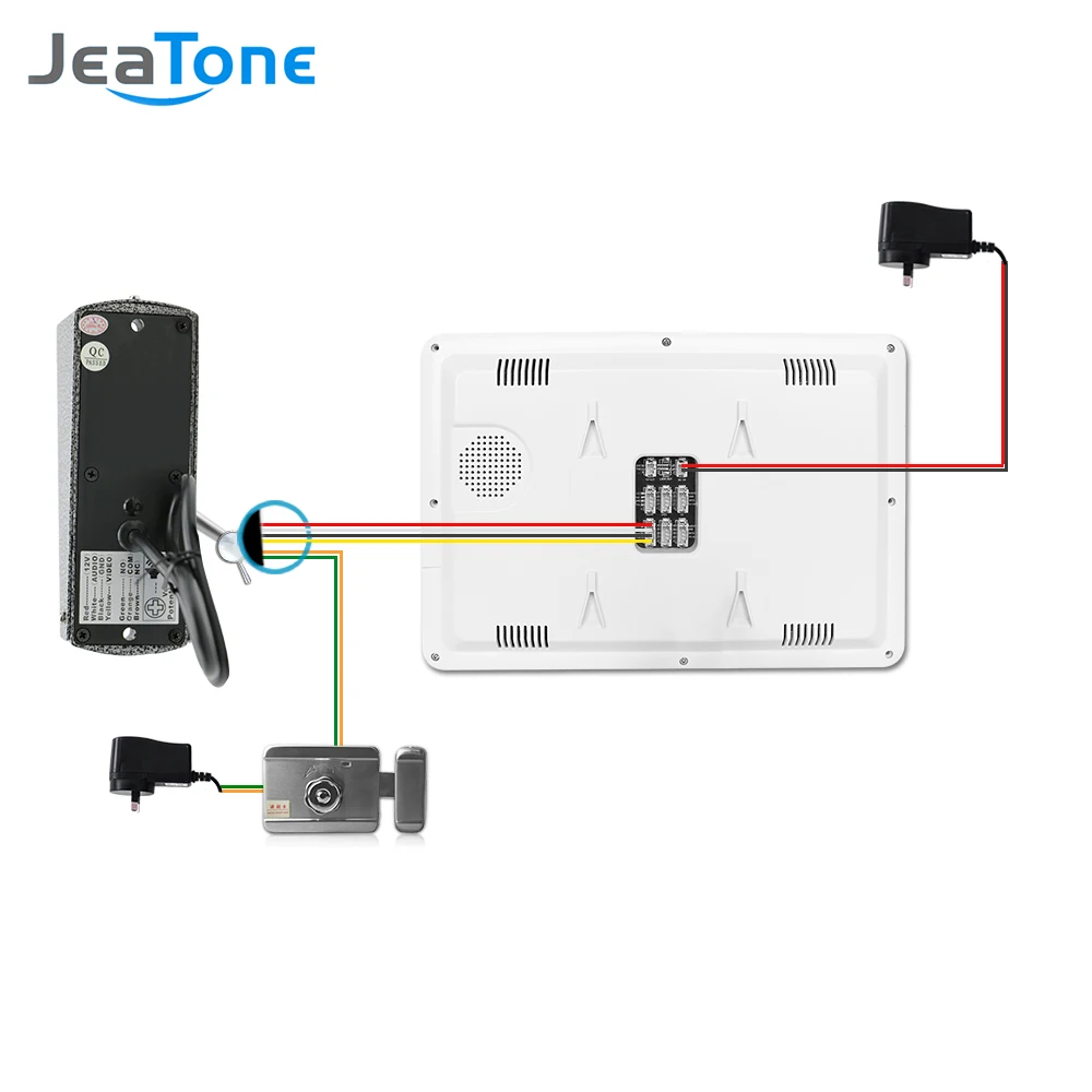 JeaTone 7 дюймовый цветной ЖК дисплей Проводная 1200TVL Ночная камера видеодомофон