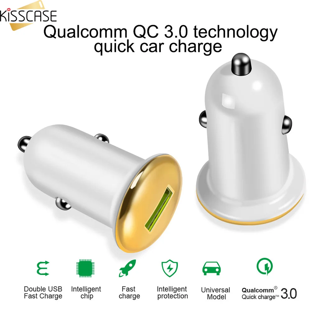 KISSCASE 3 0 USB Автомобильное зарядное устройство для Samsung S10 Huawei P30 быстрое
