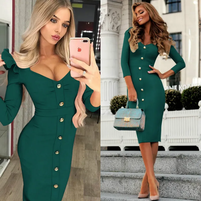 Voceelinda 2019 весеннее женское сексуальное длинное платье с v образным вырезом