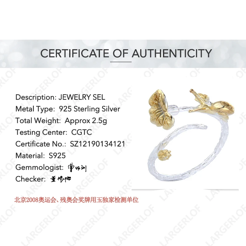 LARGERLOF Ring Silver 925 women Flower Rings Fine Jewelry Handmade Vintage For Women RG49121 | Украшения и аксессуары