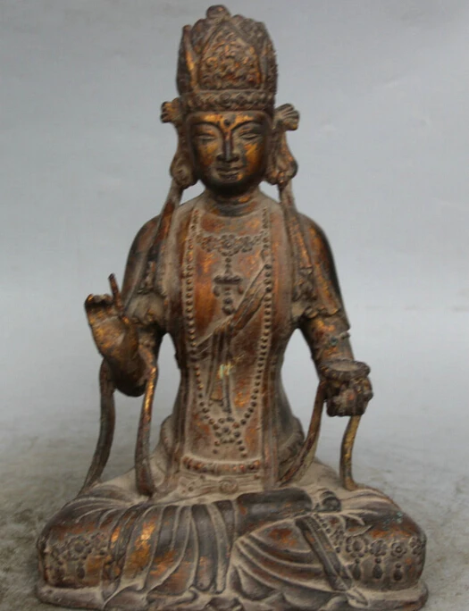 JP S61 10&quot Chinese Buddhism Bronze Kwan-yin Guan Yin Boddhisattva Goddess Bowl Statue | Дом и сад