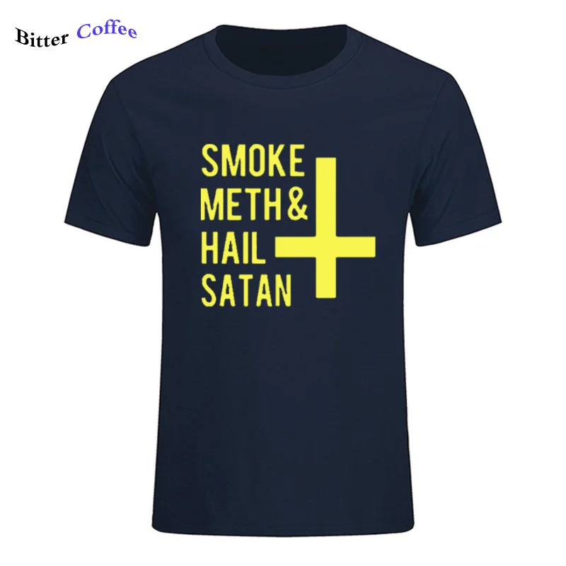 7 Новое модное платье с принтом дым мет и с надписью «Hail satan» Перевернутый крест забавная футболка с рисунком, хлопковая футболка с короткими рукавами, футболка с длинными рукавами размера плюс, модные футболки, топы - Цвет: 7