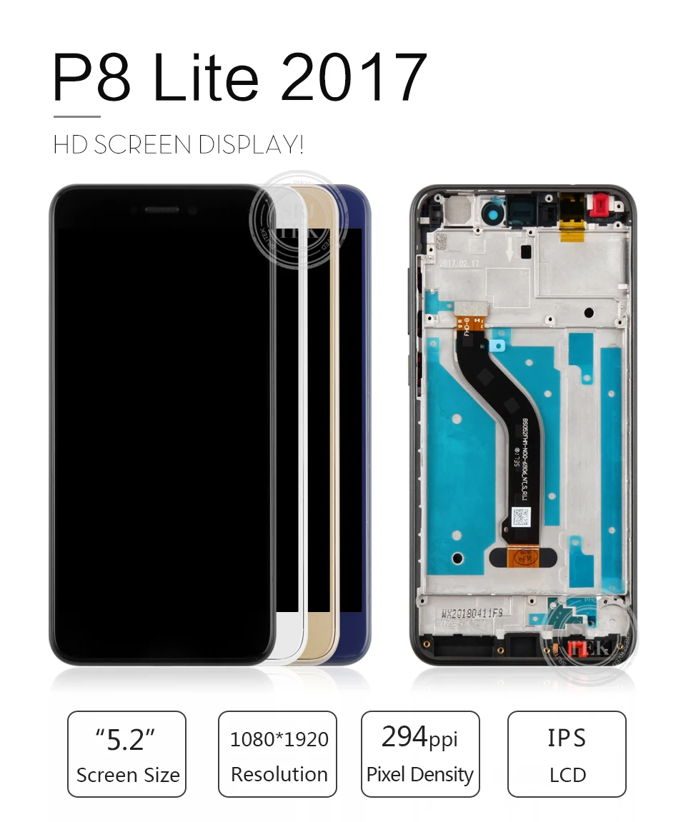 5," для huawei P8 Lite PRA-LA1 PRA-LX1 PRA-LX3/honor 8 lite WAS-LX1A PRA-LX2 ЖК-дисплей Дисплей кодирующий преобразователь сенсорного экрана в сборе