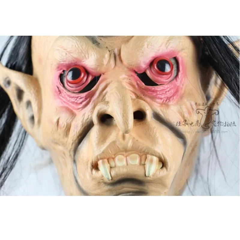 

Long Black Hair Red Eyes Zombie Damon Mask Masquerade New Fancy Dress Party Cosplay Costume Ghost Mask in Party Halloween