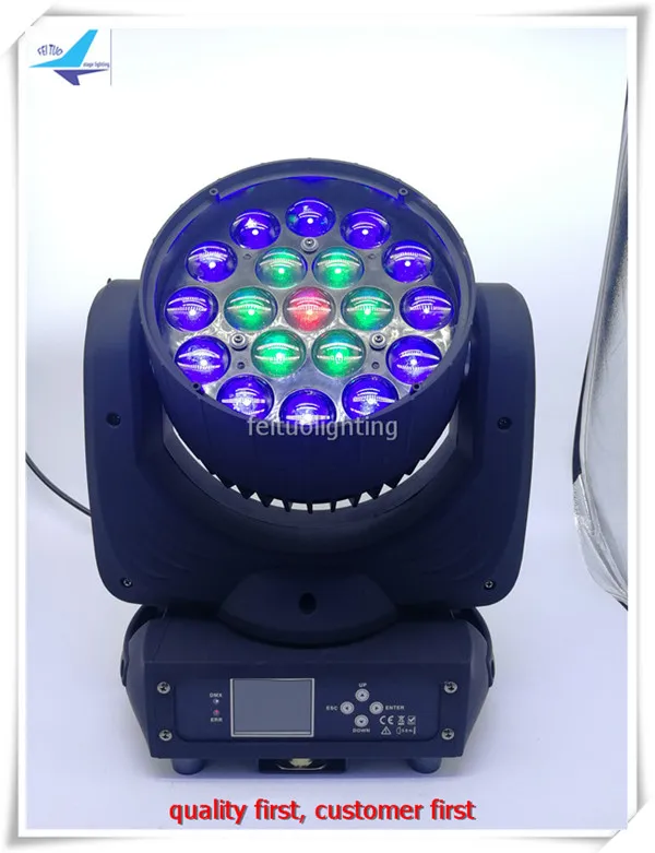 Lyre Zoom Wash Moving Head Beam Светодиодная лампа с кольцевым эффектом 19 шт. 15 Вт RGBW 4в1 Quad Stage Dj