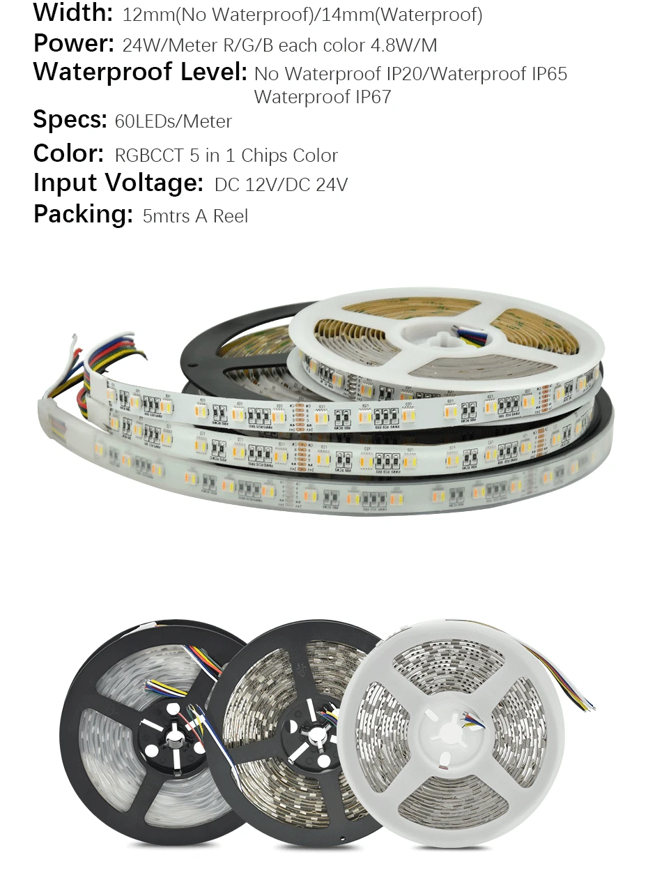 Новая светодиодная лента RGB+ CCT SMD 5050 RGB Светодиодная лента 5 м DC 12 В RGBCCT 5 в 1 Fita 30 светодиодный 60 Светодиодный на метр светодиодный светильник гибкая лента
