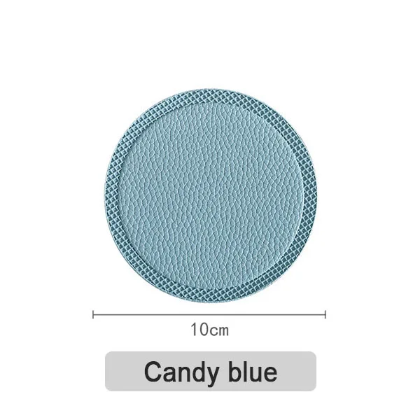 candy blue 2pcs Кофейная подставка, круглая посуда, коврик для обеденного стола, теплоизоляционный, нескользящий, мягкий, из искусственной кожи, подстилки, чаша, подстаканник для кухни, 2 шт - Цвет: candy blue 2pcs
