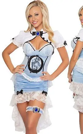 

New Fashion Sexy Fairytales Costumes Free Shipping 3S1367 Halloween Cosplay Alice In Wonderland Costume