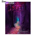 Алмазная вышивка Ever Moment Tree, квадратное 5D украшение для дома, S2F1583, пейзаж, картина, выложенная алмазами