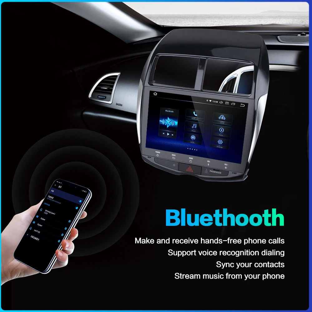 Мультимедийная магнитола для Mitsubishi ASX Peugeot 4008 Citroen C4 Air Cross 1 din Android 9 0|Автомагнитолы|