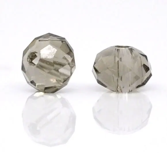 DoreenBeads стеклянные бусины россыпью плоские круглые серые прозрачные граненые