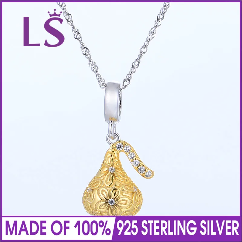 LS 1 4 k G. old Plated Sweet Chocolates Bead Charm для женщин ювелирное изделие модный 925 Серебряный