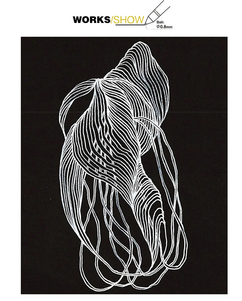 

TOUCHNEW 0.8mm White Highlighter Pen Sketch Fine Liner Pen Scribble Pen Paint Design Art Markers for School Supplies