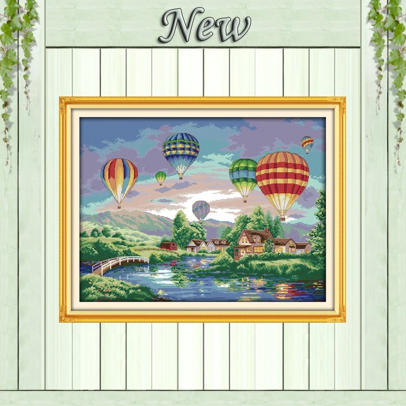 

Colorful balloons,Counted Printed on canvas DMC 11CT 14CT Cross Stitch kits,needlework Sets embroidery,Nature Scenery Home Decor