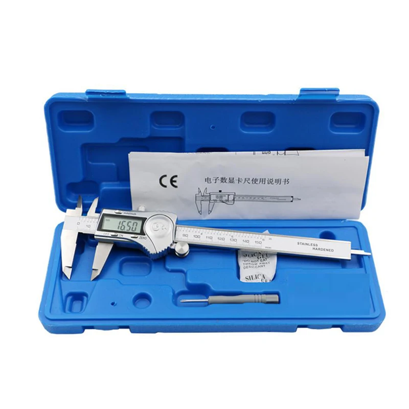 Цифровой дисплей штангенциркуля из нержавеющей стали 0 150 мм фракция/мм/дюйм LCD