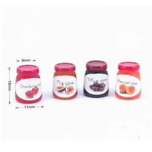 Миниатюрные продукты для кукольного домика, консервированные фруктовые варенья для кукольного домика, аксессуары для кухни и комнаты # FC017B