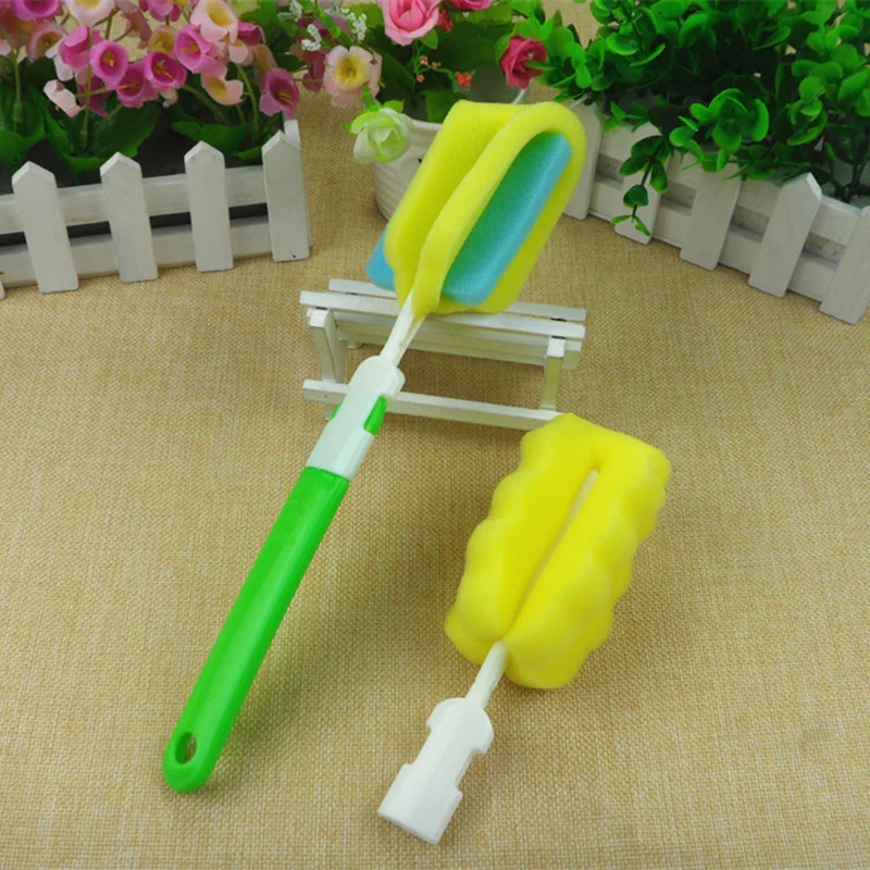 Новинка 2017 года щетка для бутылочки с губкой + губчатая головка комплект из 2