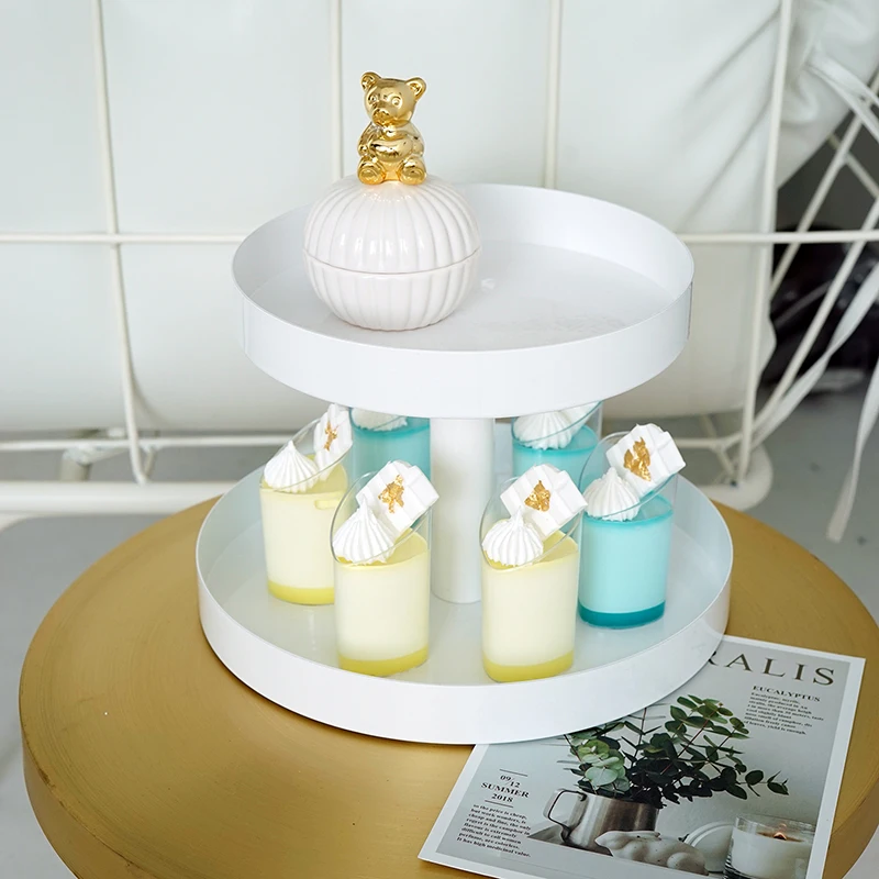 Двойной поднос для хранения косметики ins с ветром настольный простых закусок