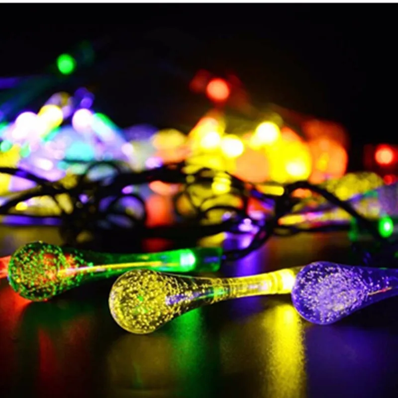 20 LED RGB солнечные огни строки Фея лампы Наружное освещение Водонепроницаемый для
