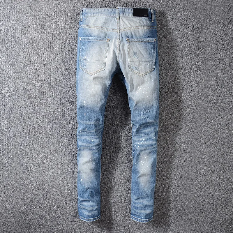 Осенне-зимние новые синие мужские модные обтягивающие джинсы большого размера, мужская одежда в стиле хип-хоп, Ropa De Hombre, джинсовая уличная одежда
