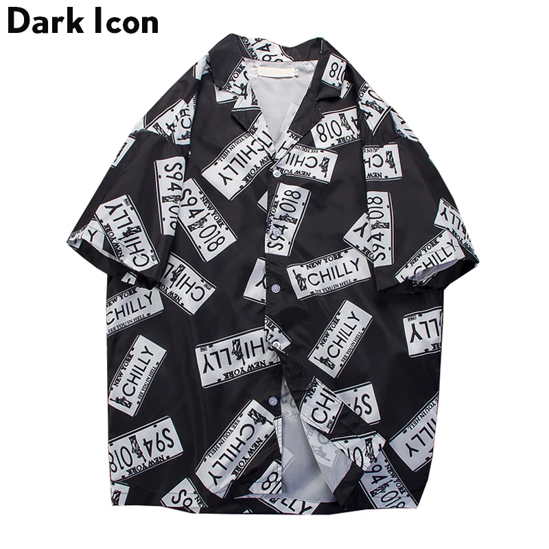 Мужская рубашка в стиле хип-хоп с отложным воротником и цифрой 3 вида цветов |