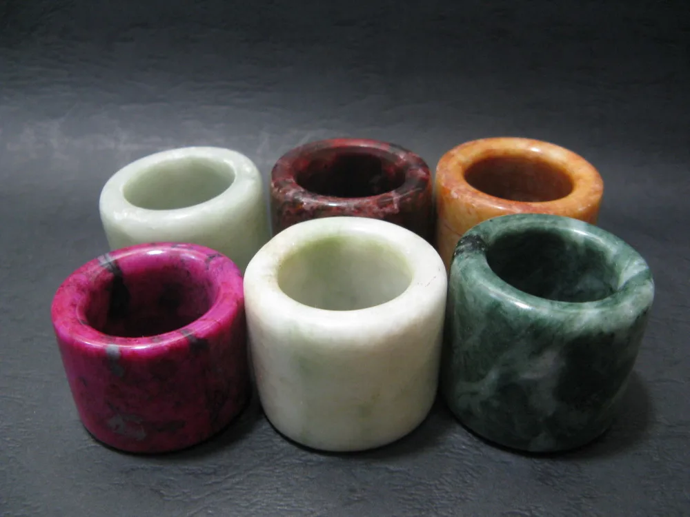 

ddh0052 Six, Ancient Chinese Hand-Carved 100% Carved -Thumb ring