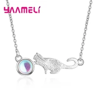 exquisite necklace cute popular catball shape design for women ladies high quality 925 sterling silver jewelry gift