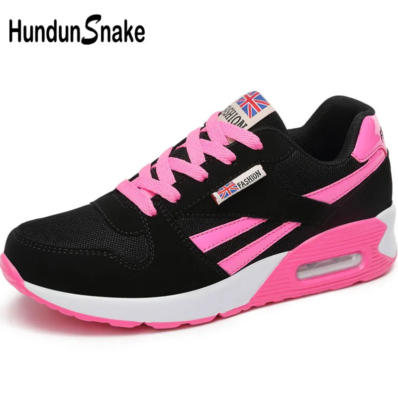 black red Hundunsnake воздушной подушке женские спортивные кроссовки женские спортивные черные кроссовки Для женщин сетки Для женщин обувь Спортивная обувь розовый T20 - Цвет: black red