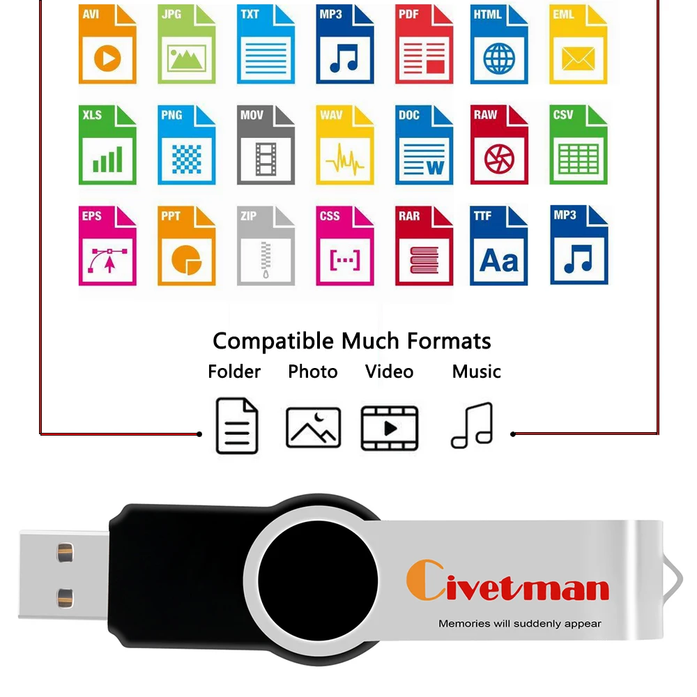 OTG USB флэш-накопитель 256 ГБ металлическое кольцо 2 0 128 мини 64 32 16 8 USB-карта памяти