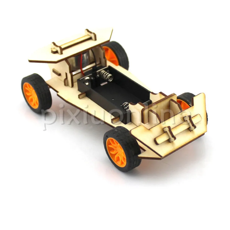 

1suit J614b Spare Parts DIY Assemble Model Two Driving Car Electrical Battery Drive Wood Board Toy Car Drop Shipping Russia