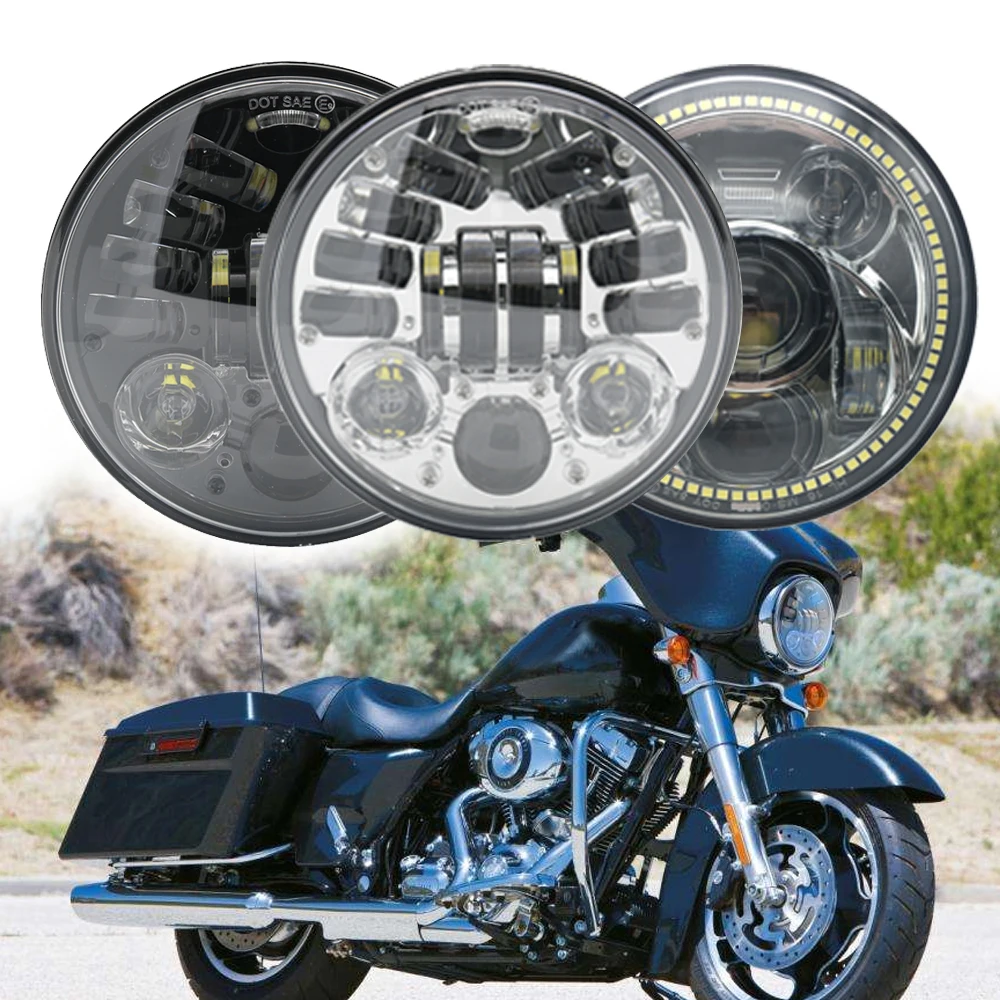 Для Harley Sportster железо 883 Dyna Улица Боб FXDB 80 Вт 40 45 75 5 3 / 4 ''дюймов черный проектор