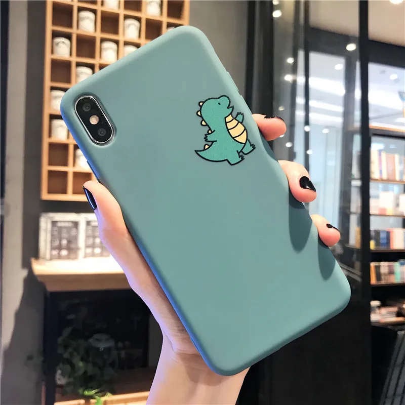 Чехол для телефона с изображением динозавра из мультфильма для iphone 7, 6, 6 S, 8 Plus, милый мягкий чехол на заднюю панель с изображением дракона для iphone 11 Pro Max X, XR, XS, MAX