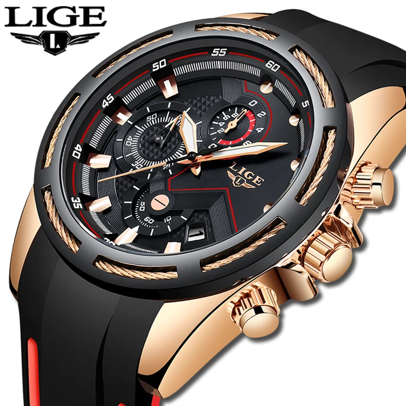 Relogio Masculino LIGE новые мужские часы Топ люксовый бренд уникальные спортивные