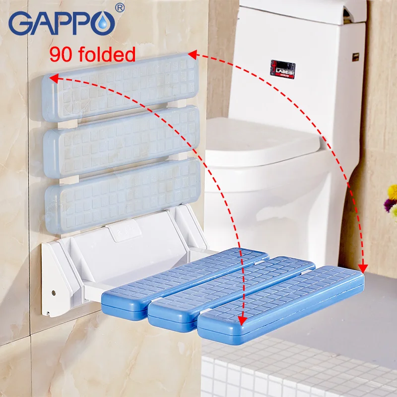 gappo wall mounted shower seats bathroom shower chair shower folding seat bath shower bench stool toilet bath folding chair free global shipping