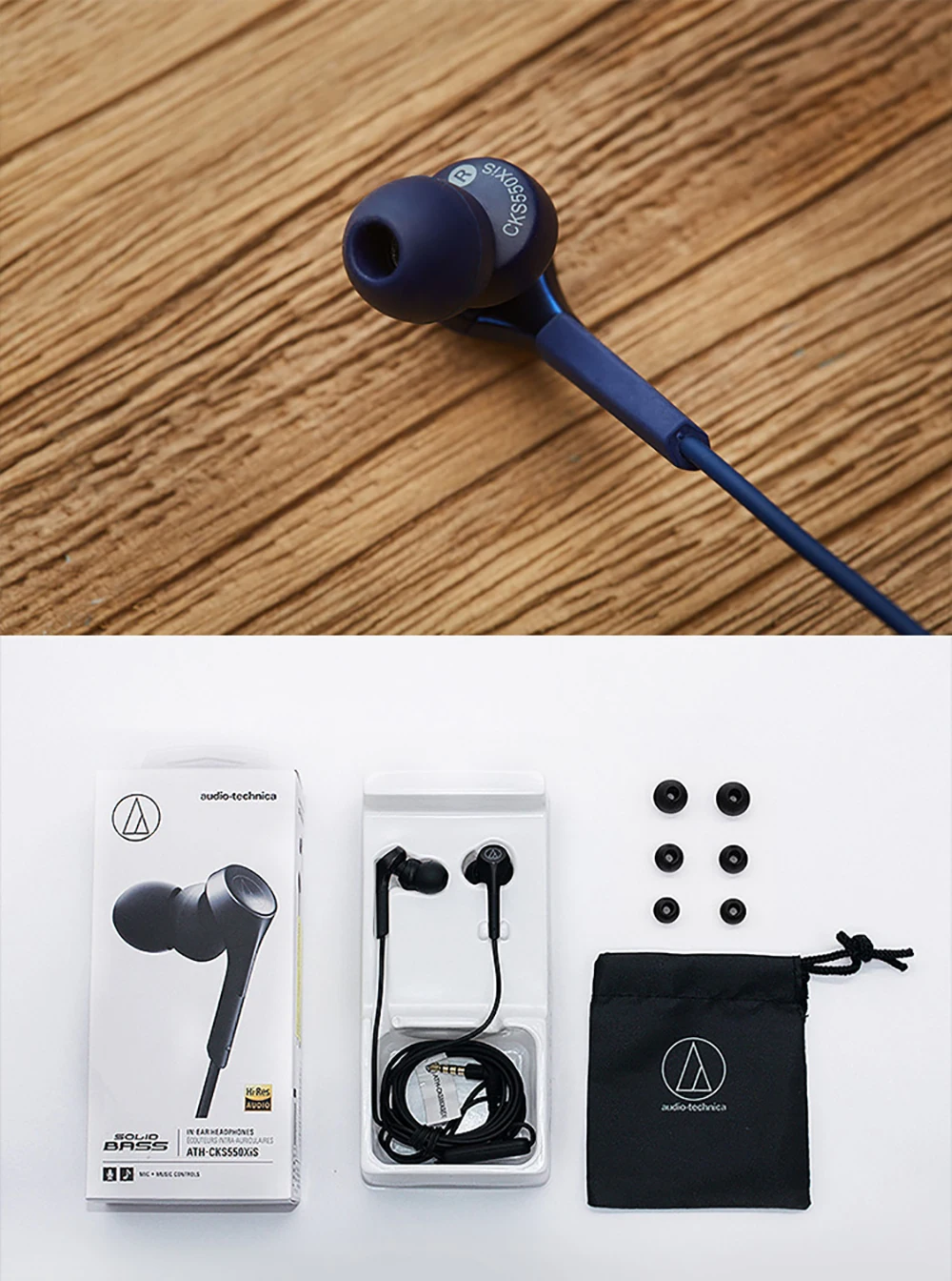 Audio-Technica ATH-CKS550XIS проводные наушники Hifi в уши сабвуфер бас Hi-Res с проводным управлением с микрофоном
